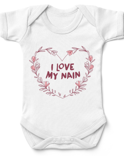 Heart Love My Nain Babygrow