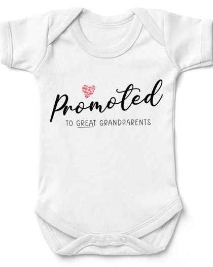Promoted Great Grandparents Heart Babygrow
